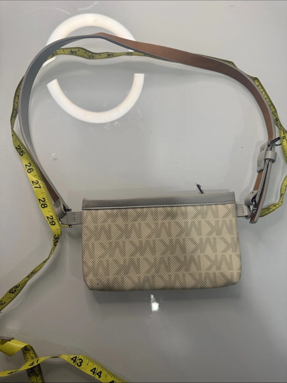 Michael Kors Cream Beige MK Monogram belt bag. NWOT